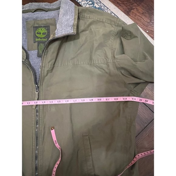 Timberland Mens Green Lightweight Canvas Chino Jacket Full Zip sz XL - Picture 4 of 8
